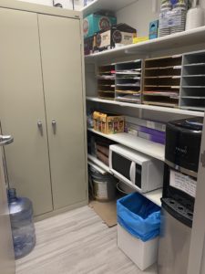 sherman oaks suite 1208 storage room, file cabinet, microwave
