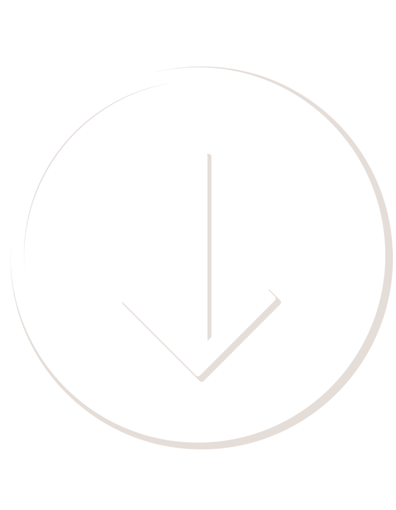 A white circle with a black downward arrow in the center, reminiscent of the calm and focused atmosphere at Avedian Counseling Center.